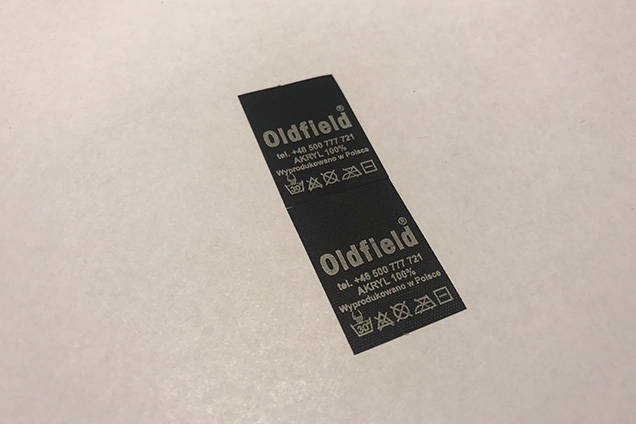 wszywki, metki konserwacyjne z przepisem prania